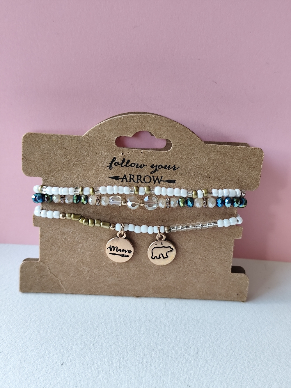 3/$30💜Oh Canada Mama and Bear beaded bracelets